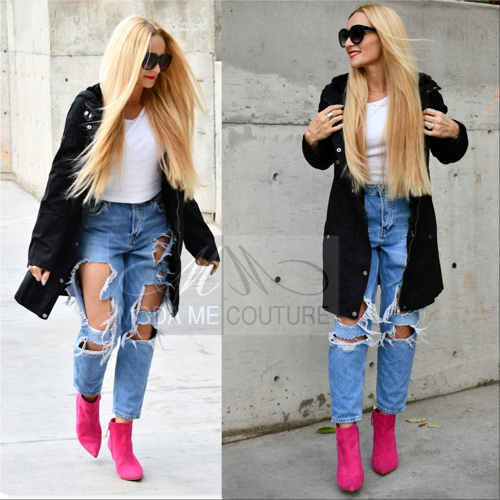Black Fur Lined Parka - Picture 3 of 4